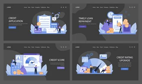 From the initial credit application to timely loan repayments and credit rating Stock Illustration