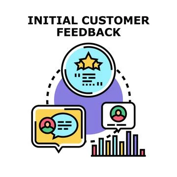 Initial customer feedback analysis and review process Stock Illustration