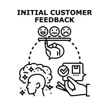 Initial customer feedback analysis and user experience concept Stock Illustration