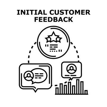 Initial customer feedback analysis and review process Stock Illustration