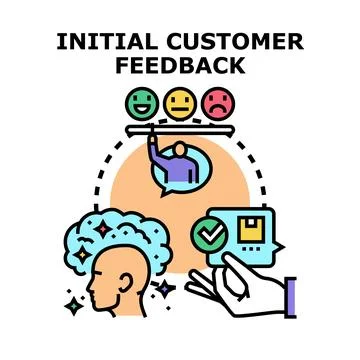 Initial customer feedback analysis and user experience concept Stock Illustration