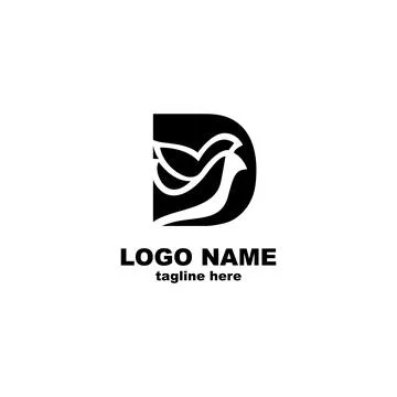 Initial D dove logo design vector Stock Illustration