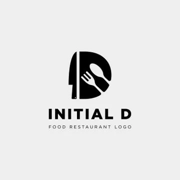Initial d food equipment simple logo template vector icon abstract Stock Illustration
