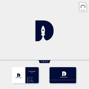 Initial D logo template for technology, business corporate vector illustratio Stock Illustration