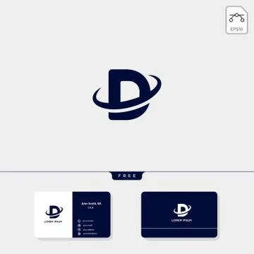 Initial D logo template for technology, business corporate vector illustratio Stock Illustration