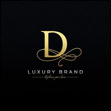 Initial D Luxury Letter Logo Design , Elegance Wedding Initial Monogram Stock Illustration