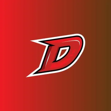 Initial D mascot logo vector, lettermark, esport logo, emblem Illustrazione stock