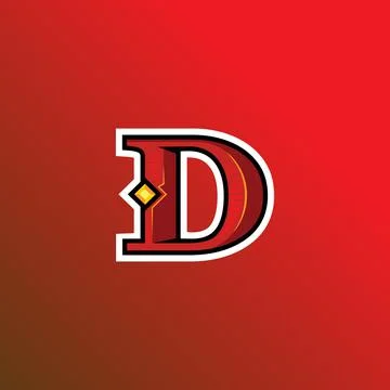 Initial D mascot logo vector, lettermark, esport logo, emblem Illustrazione stock