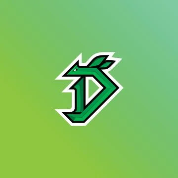 Initial D mascot logo vector, lettermark, esport logo, emblem Illustrazione stock