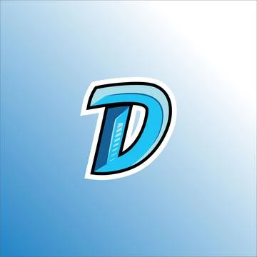 Initial D mascot logo vector, lettermark, esport logo, emblem 库存插图