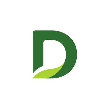 Initial D with nature logo design inspiration Stock Illustration