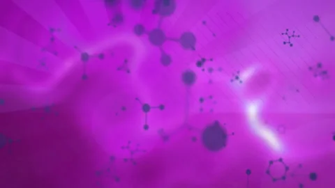 Initial dark node fading in forming molecular network with nodes drifting and Stock Footage 311678140