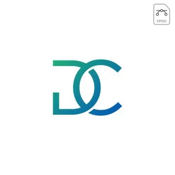 Initial dc logo design or icon vector isolated Stock Illustration