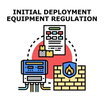 Initial deployment equipment regulation concept onboarding new technology Stock Illustration