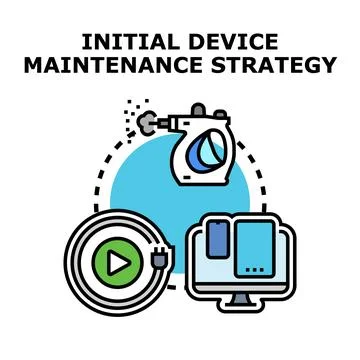 Initial device maintenance strategy planning with digital devices Stock Illustration