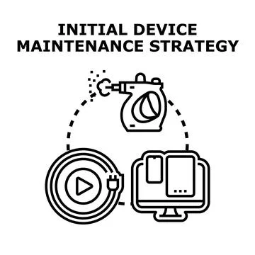 Initial device maintenance strategy planning with digital devices Stock Illustration