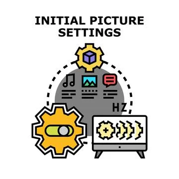 Initial digital picture settings and system configuration Stock Illustration