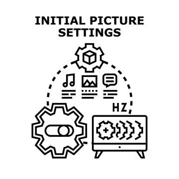 Initial digital picture settings and system configuration Stock Illustration
