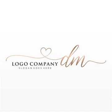 Initial DM beauty monogram and elegant logo design Stock Illustration