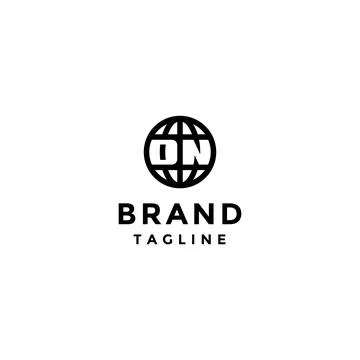 Initial DN inside Globe Icon Stock Illustration