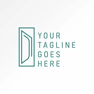 Initial DN or ND font line open door to monogram property typography branding Stock Illustration