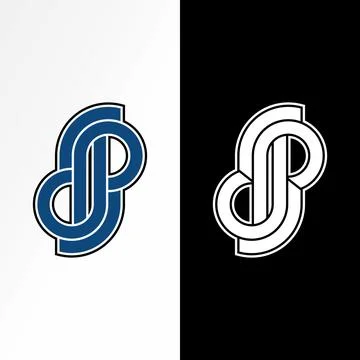 Initial DP font flip onnected top down stylish brand to digital fashion sport Illustrazione stock