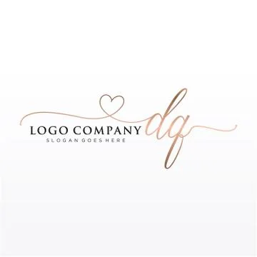 Initial DQ beauty monogram and elegant logo design Stock Illustration