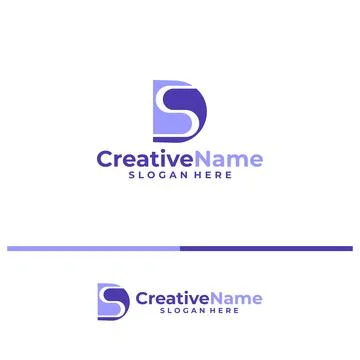 Initial DS logo design concept vector. Creative Letter DS logo template vec.. Stock Illustration