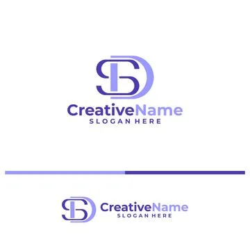Initial DS logo design concept vector. Creative Letter DS logo template vec.. Ilustração Stock