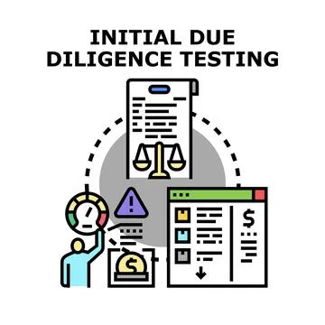 Initial due diligence testing and financial analysis イラスト素材