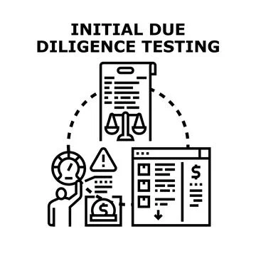 Initial due diligence testing and financial analysis 스톡 일러스트