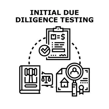Initial due diligence testing for business assessment Illustrazione stock