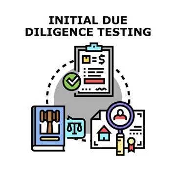 Initial due diligence testing for business assessment Illustrazione stock