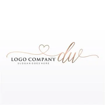 Initial DW beauty monogram and elegant logo design Stock Illustration
