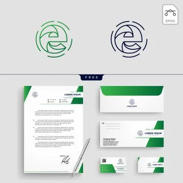 Initial E abstract logo template vector illustration Stock Illustration