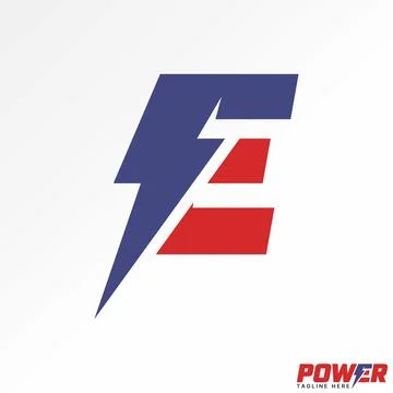 Initial E font thunder electric cut storm powerful flash futuristic branding Stock Illustration