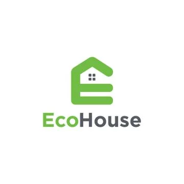 Initial E house logo design template Illustrazione stock
