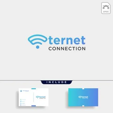 Initial e internet logo design vector wifi network symbol icon Stock Illustration