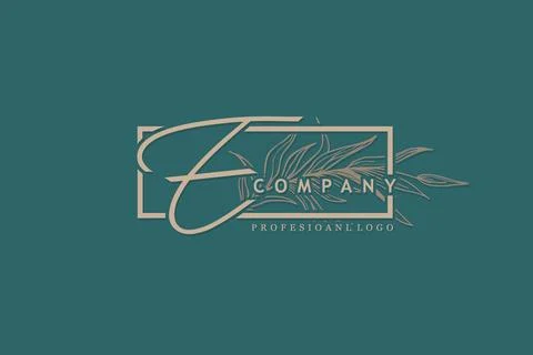 Initial E letter luxury beauty flourishes ornament monogram logo Stock Illustration
