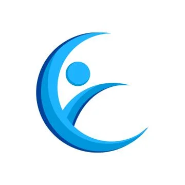 Initial E Lettermark Crescent Swoosh Symbol Design Stock Illustration