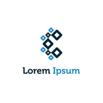 Initial E logo design for tecnology Stock Illustration