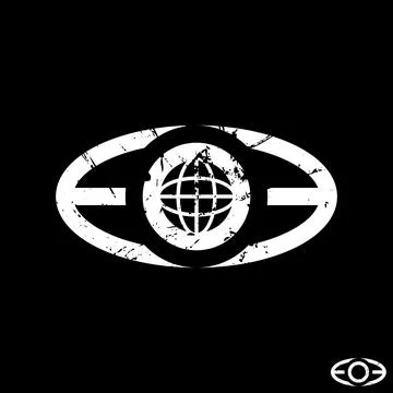 Initial E or EE font ellipse world visual innovation to style freckles effect Stock Illustration