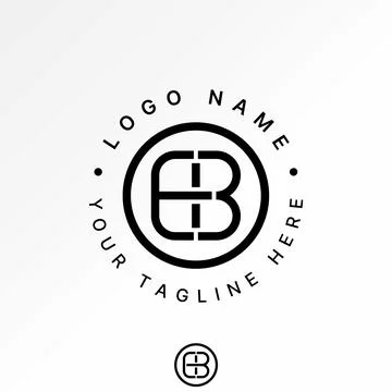 Initial EB font line cut monogram typography business media sport tech brand 스톡 일러스트