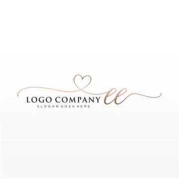 Initial EE beauty monogram and elegant logo design イラスト素材