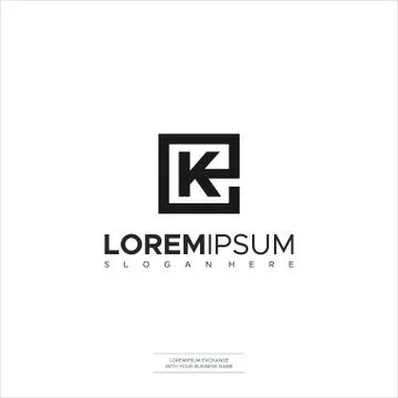 Initial EK logo Letter EK or KE Business Company Template Design Stock Illustration