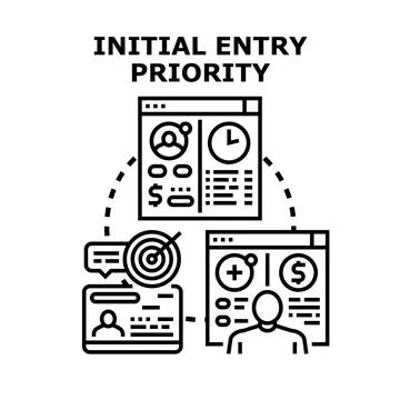 Initial entry priority task management system planning イラスト素材