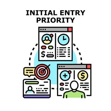 Initial entry priority task management system planning Stock Illustration