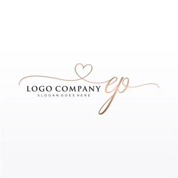 Initial EP beauty monogram and elegant logo design Illustrazione stock