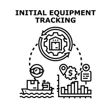 Initial equipment tracking and inventory management concept Stock Illustration