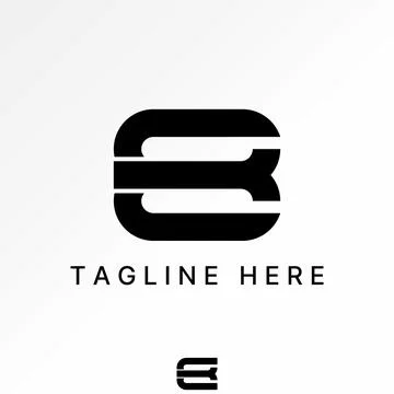 Initial ET CB EB font line cutting sport stripe monogram typography branding イラスト素材